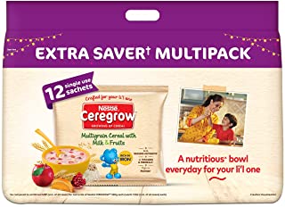 Nestle CEREGROW Multigrain Cereal with Milk and Fruits (From 2-5 Years)- 600g