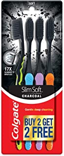 Colgate Slim Soft Charcoal Toothbrush (Buy 2 Get 2 Free) - 4 Pcs