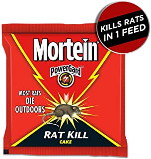 Mortein PowerGard Rat Kill Cake, 100 g | Kills rats outdoors in one feed | Effective against all types of rats