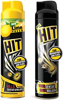 HIT Mosquito and Fly Killer Spray, Lime Fragrance, 625ml & Mosquito and Fly Killer Spray, 200ml Combo