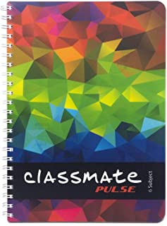 Classmate Soft Cover 6 Subject Spiral Binding Notebook, Single Line, 300 Pages