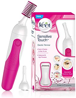 Veet Sensitive Touch Expert Trimmer for Face, Underarms and Bikini line – Battery & Carry Pouch included