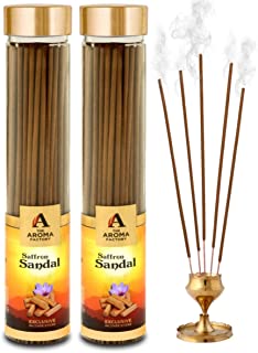 The Aroma Factory Kesar Chandan Saffron Sandal Incense Sticks Agarbatti (Charcoal Free & 100% Herbal)
