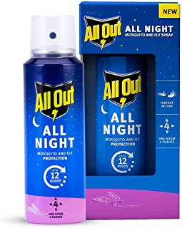 All Out All Night Mosquito and Fly Spray (30ml, Blue)