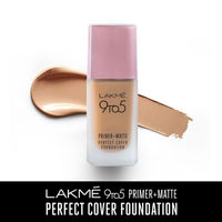 Lakme 9 To 5 Primer + Matte Perfect Cover Foundation - C300 Cool Cinnamon (25ml)