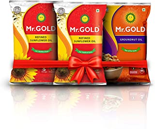 Mr. Gold Basic Family Combo (Refined Sunflower Oil 2L, Filtered Groundnut Oil 1L) - Total 3L