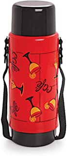 Cello Plastic Sensation Belt Flask, 1 L, Red, Black